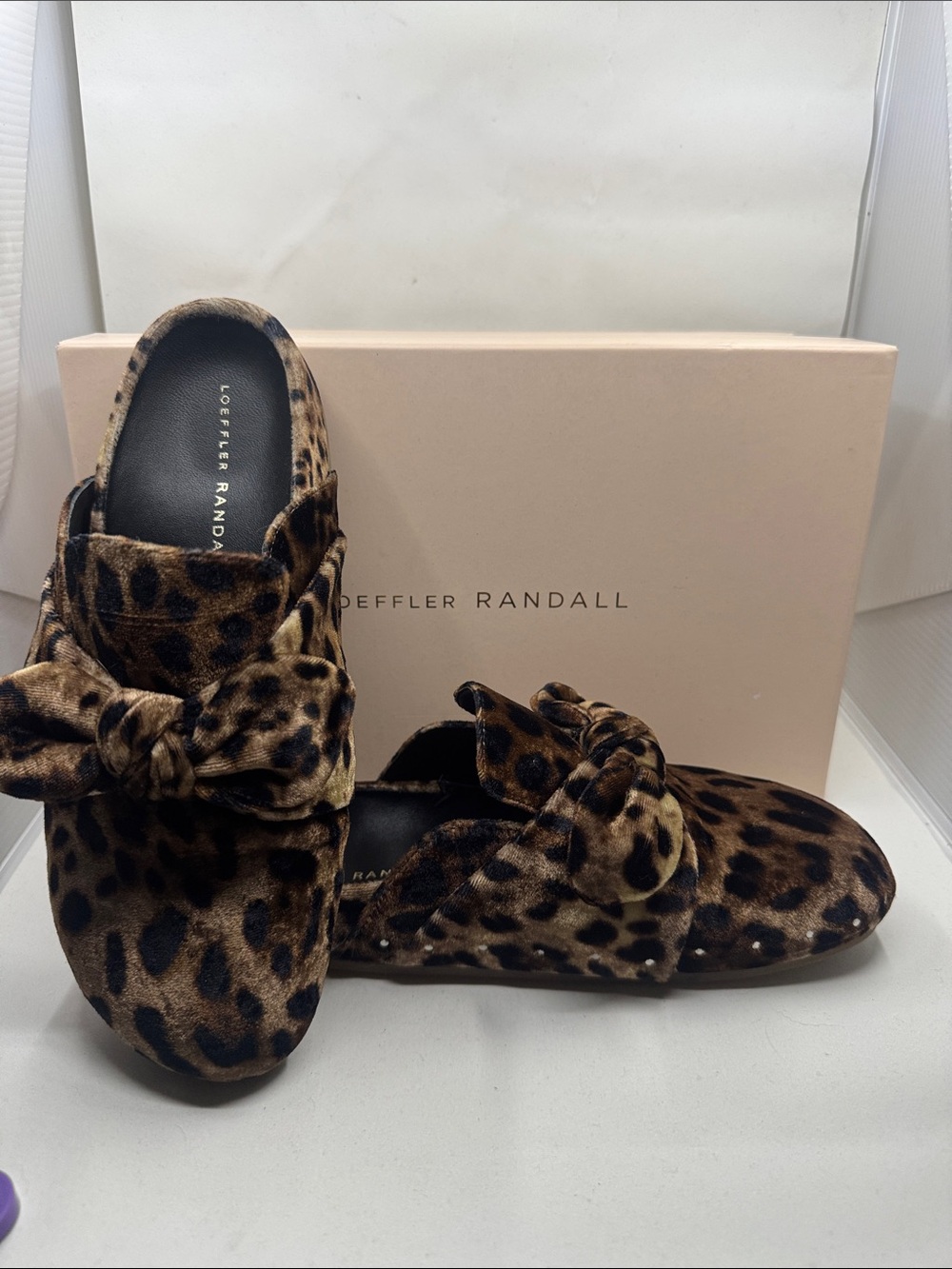 Loeffler Randall Leopard Mule with Bow